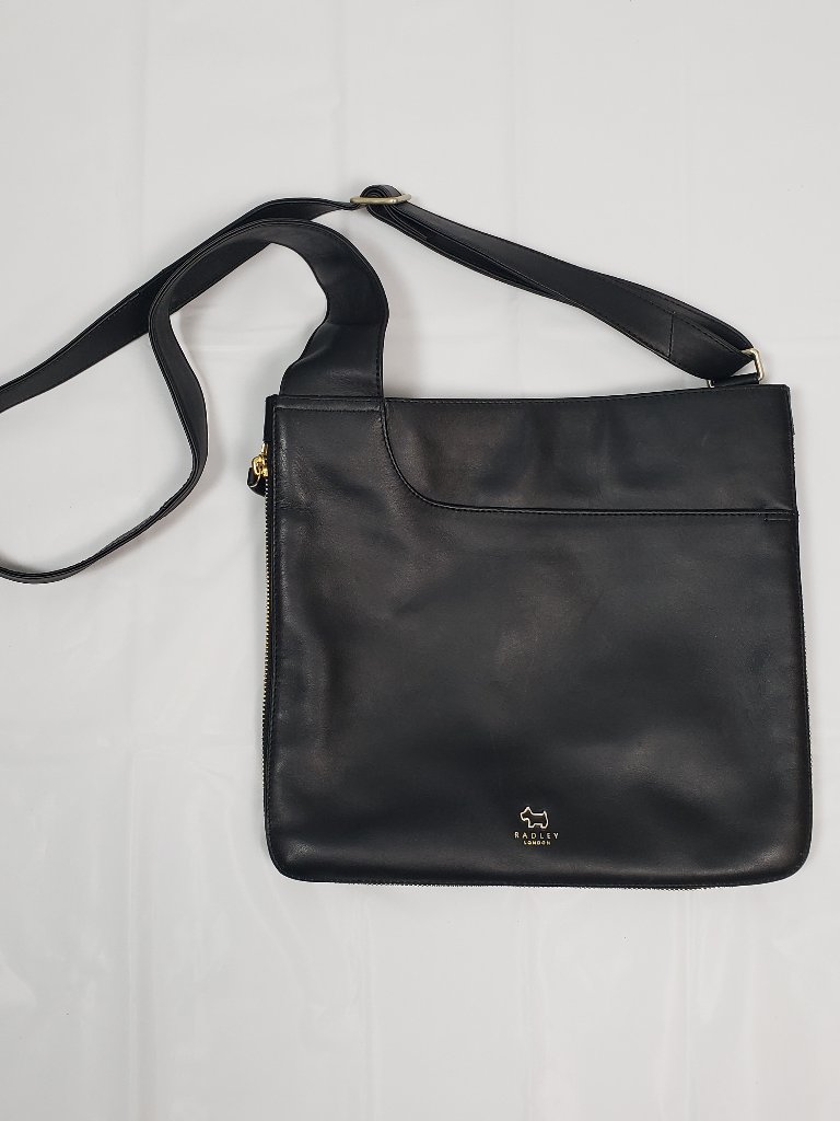 Radley London Pockets Large Zip-Top Leather Crossbody Black Slim Silhouette